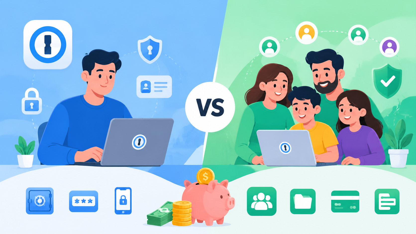 1Password 家庭版值得买吗？个人版 vs 家庭版价格与功能对比