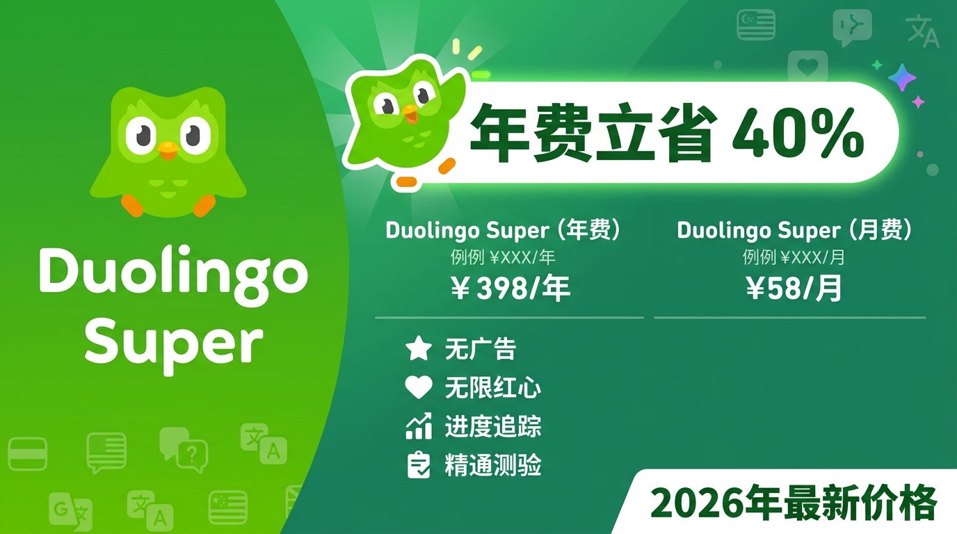 Duolingo Super 年费 vs 月费：2026年哪个更合算？一次算清楚