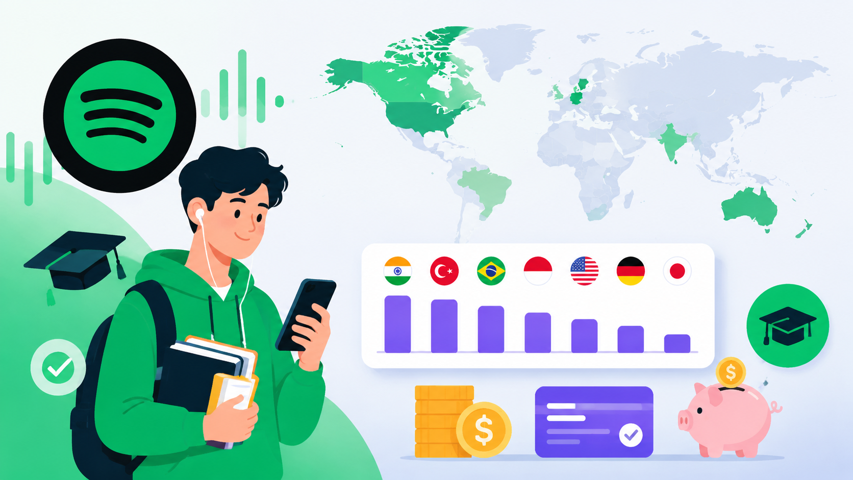 Spotify 学生版 2026：哪些地区可用？价格对比与申请资格完整说明